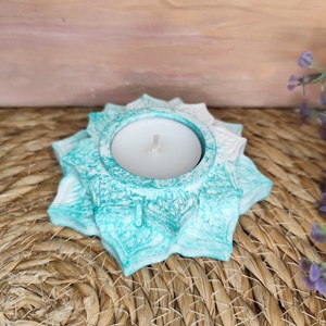 Dupla lótusz mécsestartó (zöldes) - otthon & életmód - gyertya, illat, aroma - mécses és mécsestartó - Meska.hu