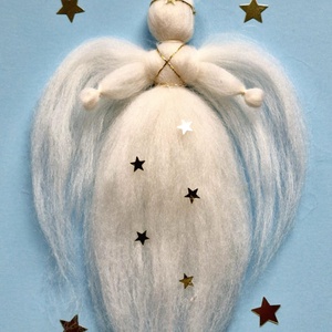 Gyapjú angyal 12cm - karácsony - karácsonyi lakásdekoráció - karácsonyfadíszek - Meska.hu