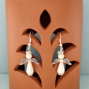 Angyalkás szett nyaklánc+fülbevaló - ékszer - nyaklánc - medálos nyaklánc - Meska.hu