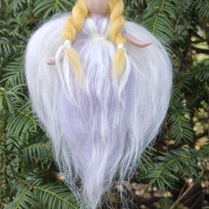 Gyapjú angyal  17cm., Karácsony, Karácsonyi lakásdekoráció, Karácsonyfadíszek, Baba-és bábkészítés, MESKA