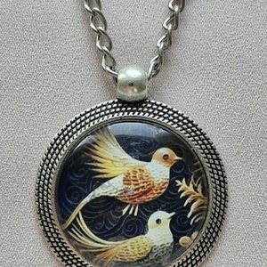 Üveglencsés nyaklánc , Ékszer, Nyaklánc, Medálos nyaklánc, Ékszerkészítés, MESKA