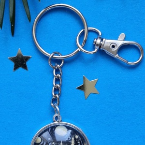 Karácsonyi üveglencsés kulcstartó - táska & tok - kulcstartó & táskadísz - kulcstartó - Meska.hu