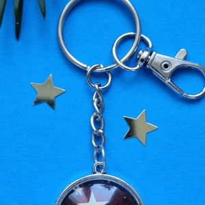 Karácsonyi üveglencsés kulcstartó - táska & tok - kulcstartó & táskadísz - kulcstartó - Meska.hu