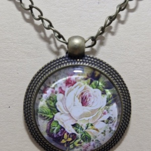 Üveglencsés nyaklánc - ékszer - nyaklánc - medálos nyaklánc - Meska.hu