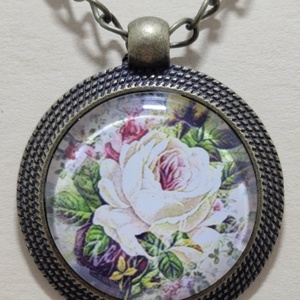 Üveglencsés nyaklánc - ékszer - nyaklánc - medálos nyaklánc - Meska.hu