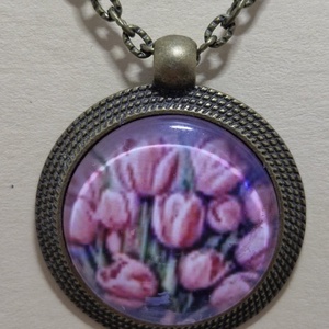 Üveglencsés nyaklánc - ékszer - nyaklánc - medálos nyaklánc - Meska.hu