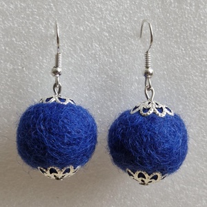 Nemez fülbevaló, Ékszer, Fülbevaló, Lógós kerek fülbevaló, Ékszerkészítés, Nemezelés, MESKA