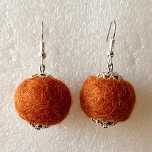 Nemez fülbevaló, Ékszer, Fülbevaló, Lógós kerek fülbevaló, Ékszerkészítés, Nemezelés, MESKA