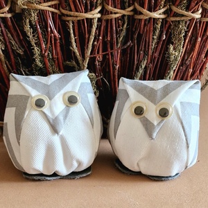 Textil bagolypár Valentin napra /7cm magas/ - otthon & életmód - dekoráció - dísztárgy - Meska.hu