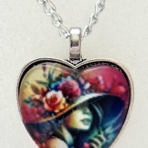 Üveglencsés nyaklánc Valentin napra - ékszer - nyaklánc - medálos nyaklánc - Meska.hu