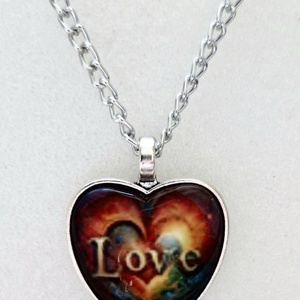 Üveglencsés nyaklánc Valentin napra - ékszer - nyaklánc - medálos nyaklánc - Meska.hu