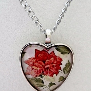 Üveglencsés nyaklánc Valentin napra - ékszer - nyaklánc - medálos nyaklánc - Meska.hu