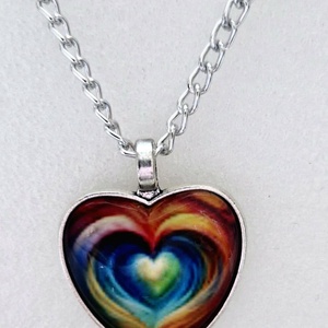 Üveglencsés nyaklánc Valentin napra - ékszer - nyaklánc - medálos nyaklánc - Meska.hu