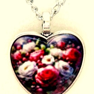 Üveglencsés nyaklánc Valentin napra - ékszer - nyaklánc - medálos nyaklánc - Meska.hu