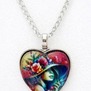 Üveglencsés nyaklánc Valentin napra, Ékszer, Nyaklánc, Medálos nyaklánc, Ékszerkészítés, MESKA