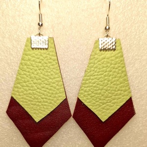 Lógós bőr fülbevaló, Ékszer, Fülbevaló, Lógó fülbevaló, Ékszerkészítés, MESKA