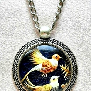 Üveglencsés nyaklánc , Ékszer, Nyaklánc, Medálos nyaklánc, Ékszerkészítés, MESKA