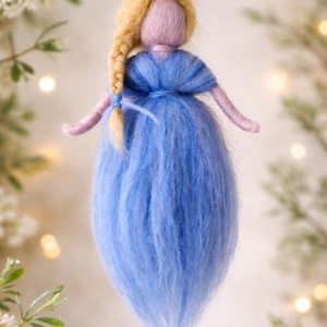 Egyedi gyapjú tündér a tél színeiben /18cm./ - Meska.hu