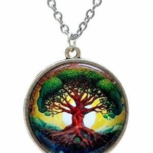 Lángoló Életfa � Színpompás üveglencsés nyaklánc (25 mm), Ékszer, Nyaklánc, Medálos nyaklánc, Ékszerkészítés, MESKA