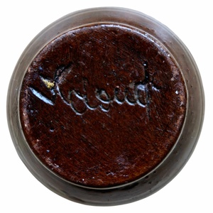 Vintage Korondi mázas kerámia váza � barna, kézzel karcolt (12 cm) - otthon & életmód - virágdekoráció - virágtartó - váza - Meska.hu