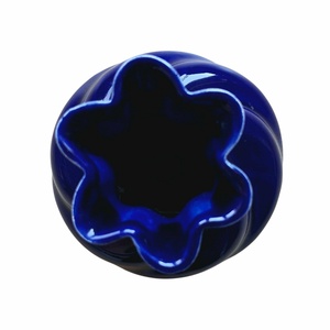 Vintage kobaltkék batyu váza � fodros szájú díszváza (9 cm) - otthon & életmód - virágdekoráció - virágtartó - váza - Meska.hu