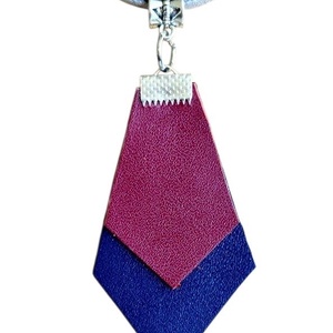 Modern bőr ékszerszett � bordó és tengerészkék rombusz, kézműves design - ékszer - ékszerszett - Meska.hu