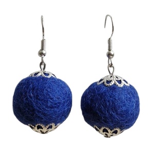 Nemez fülbevaló, Ékszer, Fülbevaló, Lógós kerek fülbevaló, Ékszerkészítés, Nemezelés, MESKA