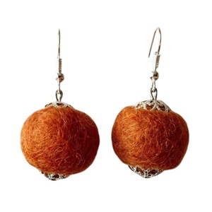 Nemez fülbevaló, Ékszer, Fülbevaló, Lógós kerek fülbevaló, Ékszerkészítés, Nemezelés, MESKA