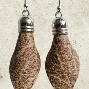 Lógós bőr fülbevaló, Ékszer, Fülbevaló, Lógó fülbevaló, Ékszerkészítés, MESKA