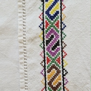 Antik kéziszőtt hímzett népviseleti kötény gyűjtői 60x70 cm - otthon & életmód - konyhafelszerelés, tálalás - konyhai textil - kötény - Meska.hu