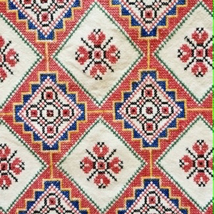 Vintage kéziszövött hímzett Rákóczi mintás párnahuzat 53x48 cm - otthon & életmód - lakástextil - párna & párnahuzat - díszpárnahuzat - Meska.hu