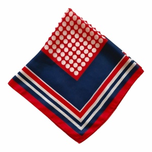 Klasszikus vintage tengerész kendő � Piros-kék-fehér pöttyös és csíkos (60x60 cm) - Meska.hu