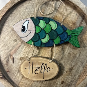 Halacska dekoráció, Otthon & Életmód, Dekoráció, Ajtó- és ablak dekoráció, Ajtódísz & Kopogtató, Festett tárgyak, Festészet, MESKA