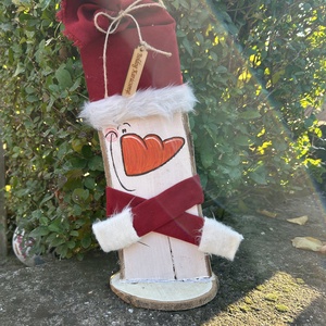 Fából készült hóember - Meska.hu