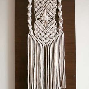 Makramé fali dísz nude színben - Meska.hu