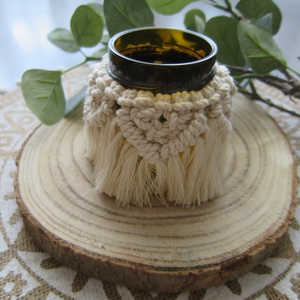 Makramé mécsestartó - Meska.hu