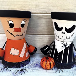 Őszi/ Halloweeni cserépbabák, Otthon & Életmód, Dekoráció, Dísztárgy, Festészet, Festett tárgyak, MESKA
