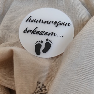 Hamarosan érkezem - baba bejelentő korong - Meska.hu