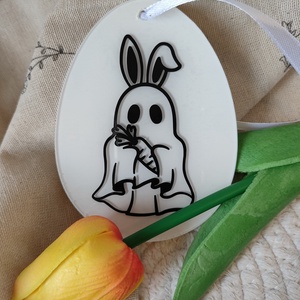 Szellemes, halloween-i húsvéti tojás (plexi) - otthon & életmód - dekoráció - fali és függő dekoráció - falra akasztható dekor - Meska.hu