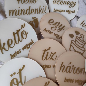Baba mérföldkő korongok/kártyák szett, Ruha & Divat, Babaruha & Gyerekruha, Babafotózási ruha és kellék, Festett tárgyak, Mindenmás, MESKA