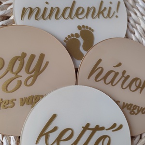 Baba mérföldkő korongok/kártyák szett - ruha & divat - babaruha & gyerekruha - babafotózási ruha és kellék - Meska.hu