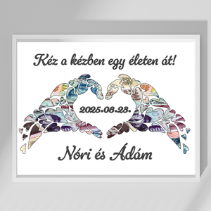Esküvői Ajándék, Nászajándék, Nászút Pénzátadó Képkeret - Kéz a kézben, Otthon & Életmód, Papír, írószer, Ajándékozás kellékei, Pénzátadó képkeret, Papírművészet, MESKA