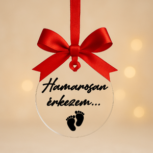 Baba bejelentő karácsonyfadísz, Baba bejelentő korong, Karácsony, Karácsonyi lakásdekoráció, Karácsonyfadíszek, Mindenmás, MESKA