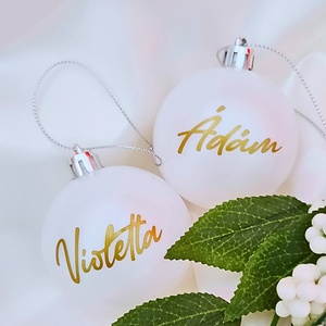 Névre szóló karácsonyi gömb, egyedi karácsonyfa dísz, névre szóló, Karácsony, Karácsonyi lakásdekoráció, Karácsonyfadíszek, Fotó, grafika, rajz, illusztráció, Mindenmás, MESKA