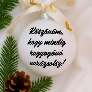 Egyedi, személyre szabott fodrásznak, kozmetikusnak karácsonyfa dísz- üveggömb, névre szóló, első karácsony, Karácsony, Karácsonyi lakásdekoráció, Karácsonyfadíszek, Fotó, grafika, rajz, illusztráció, Mindenmás, MESKA