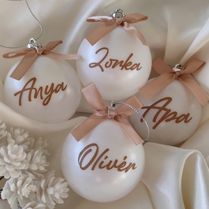 Névre szóló karácsonyi gömb, egyedi karácsonyfa dísz, névre szóló - Meska.hu