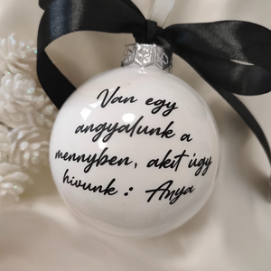 Emlékgömb, emlékőrző karácsonyi gömb, üveggömb, névre szóló, Karácsony, Karácsonyi lakásdekoráció, Karácsonyfadíszek, Fotó, grafika, rajz, illusztráció, Mindenmás, MESKA