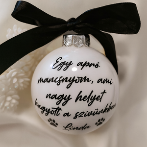 Emlékgömb, emlékőrző karácsonyi gömb, üveggömb, névre szóló, kutya, cica, macska - Meska.hu