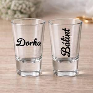 Névre szóló felespohár, pálinkás pohár köszönőajándék, ültető pohár, Esküvő, Emlék & Ajándék, Köszönőajándék, Fotó, grafika, rajz, illusztráció, Tedd igazán emlékezetessé az esküvői koccintást ezekkel az egyedi, névre szóló pálinkás poharakkal!..., MESKA