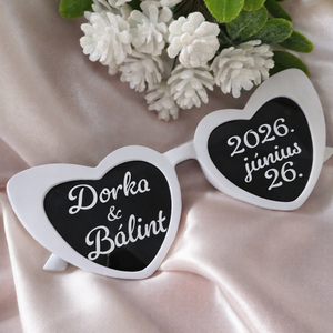 Esküvői napszemüveg, party szemüveg, névre szóló szemüveg, lánybúcsús szemüveg, legénybúcsús szemüveg, buli szemüveg - Meska.hu